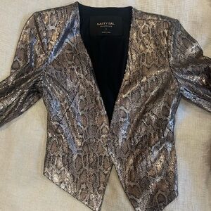 NASTY GAL sequin leopard blazer